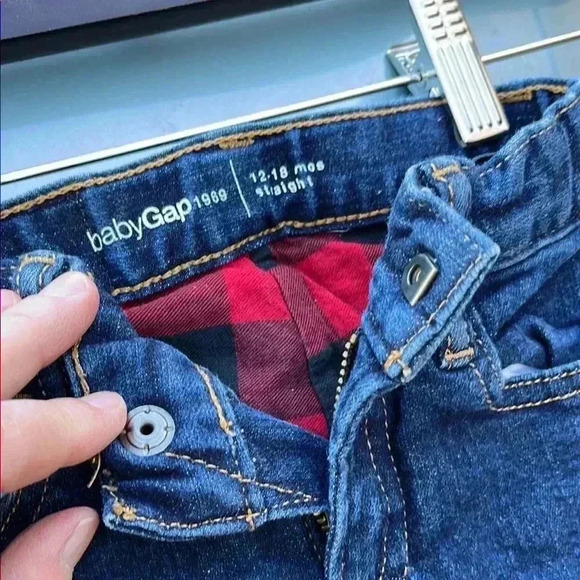 Baby Gap Straight Flannel Lined Jeans Size 12-18 - Picture 5 of 5